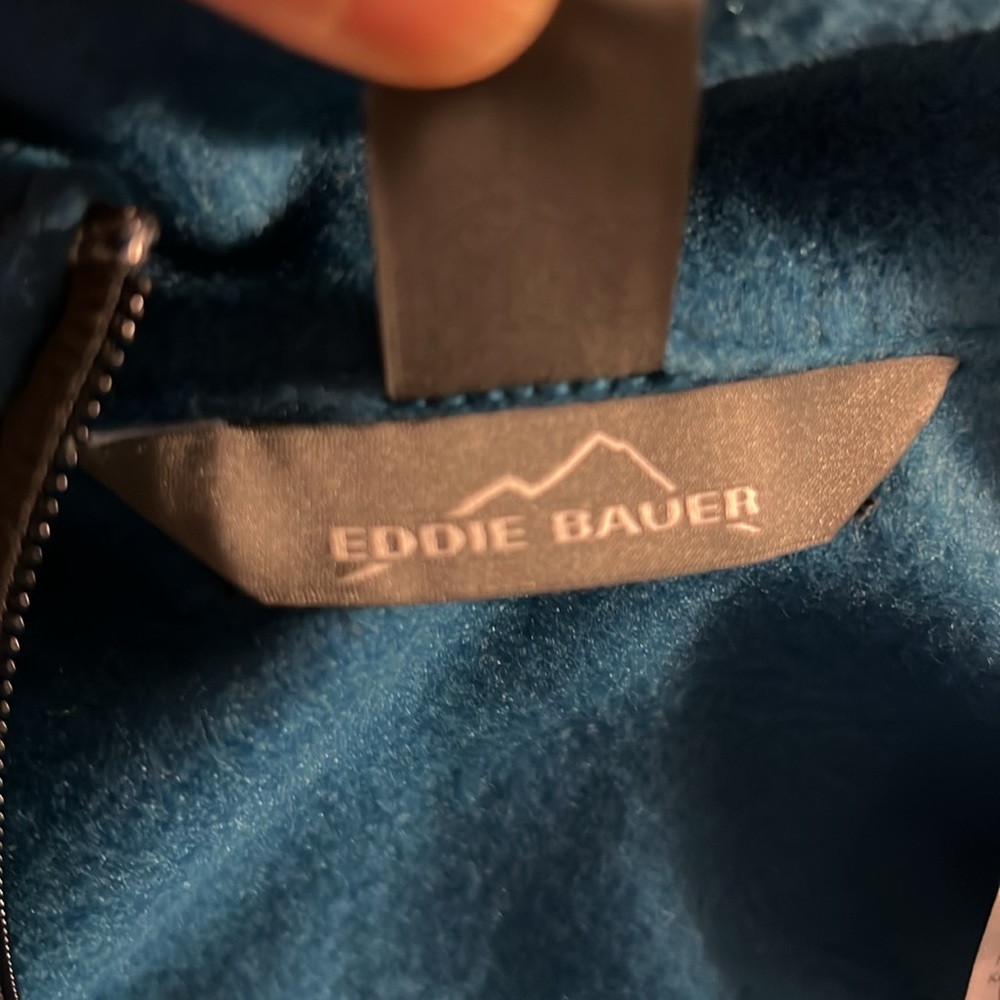 Eddie Bauer Men’s Blue Full Zip Fleece Vest two zipper pocket Size Medium. - Picture 7 of 10
